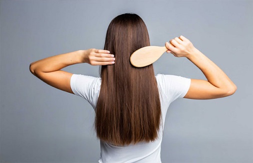 Long straight healthy hair