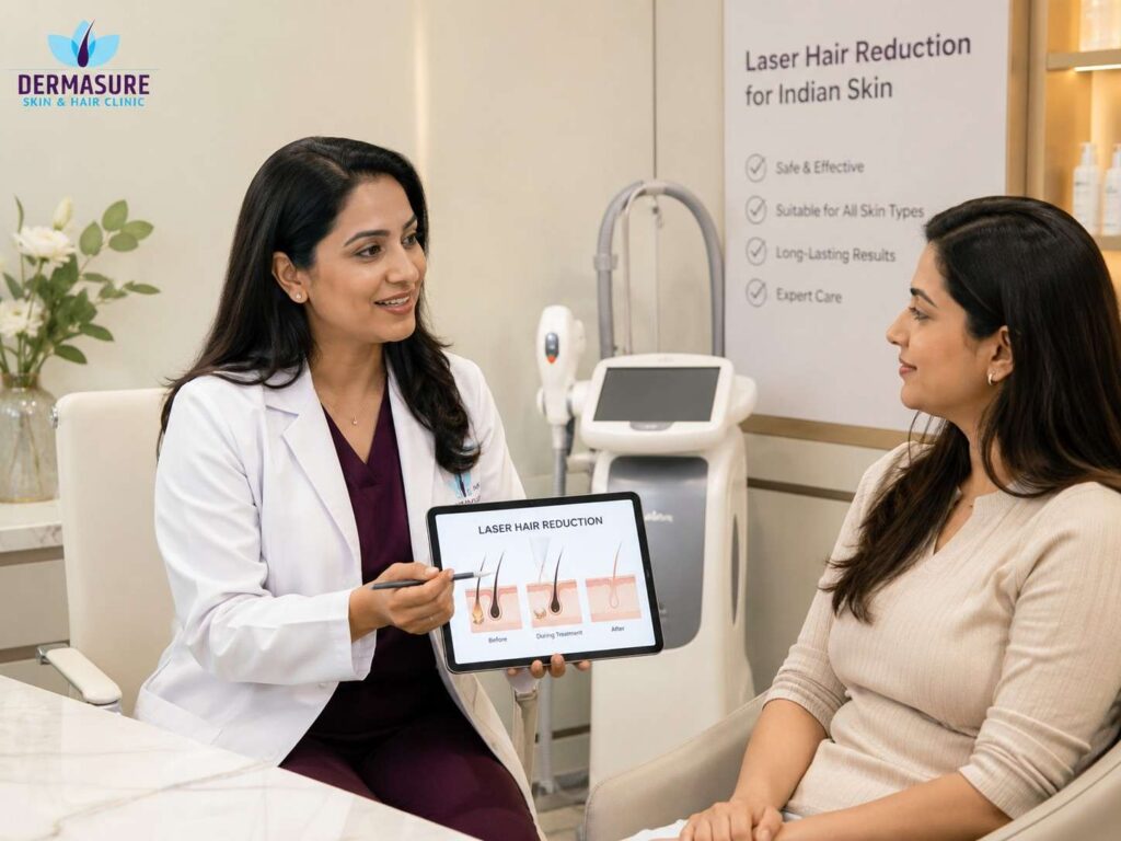 Diode laser hair reduction at Dermasure